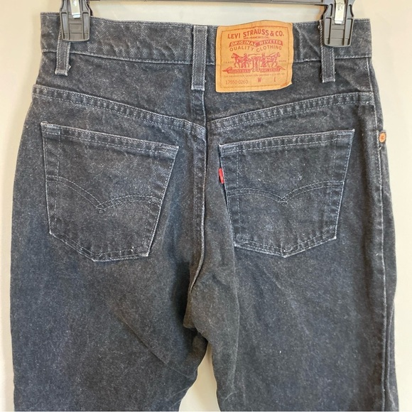 Vintage Levis Jeans Womens 7M Black Denim High Rise USA 90s Mom Classic Preppy - Picture 7 of 9